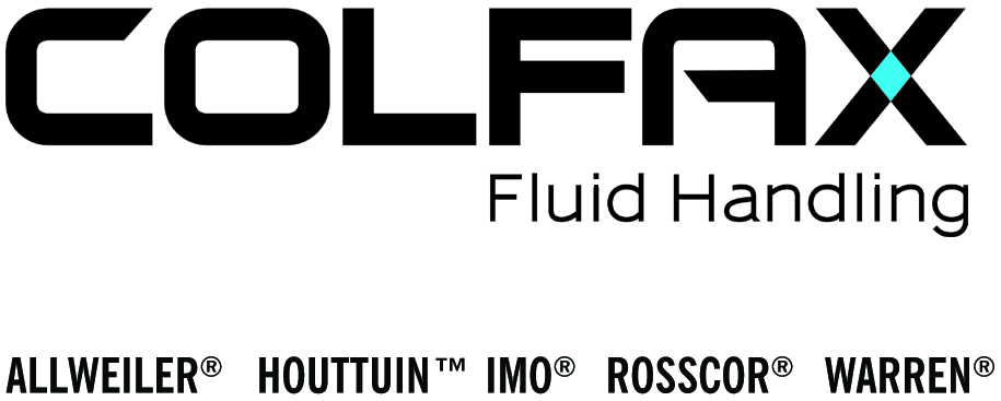 Schriftzug COLFAX in Großbuchstaben - darunter Schriftzug Fluid Handling