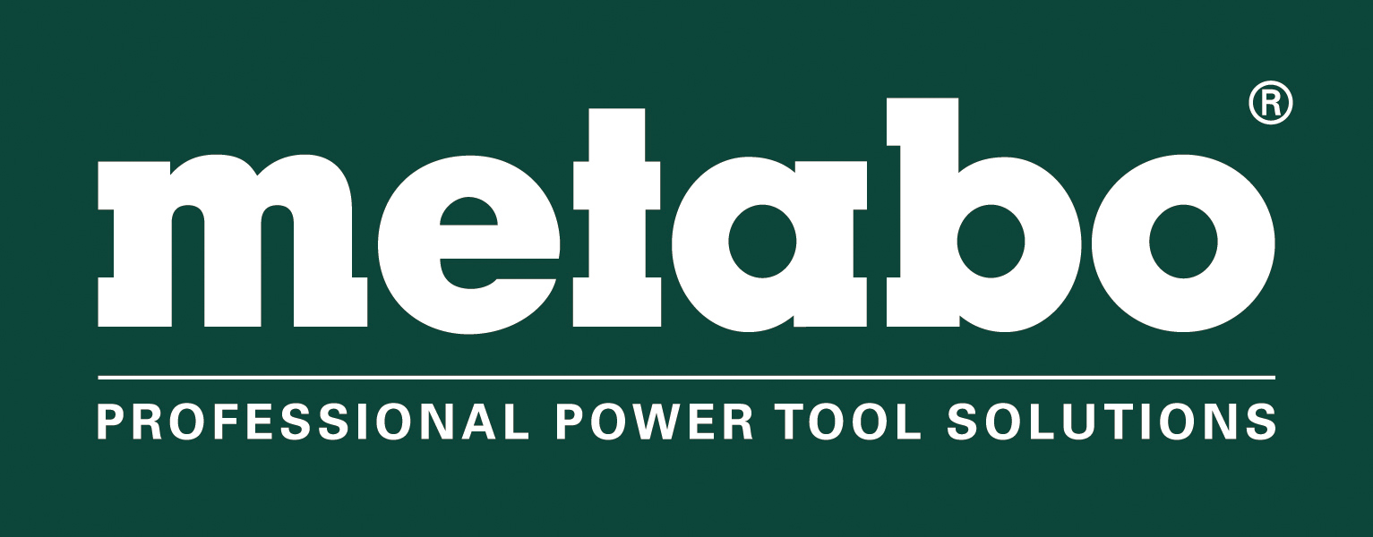 Dunkelgrünes Rechteck - darin ein weißer Schriftzug in Druckbuchstaben: metabo Professional Power Tool Solutions